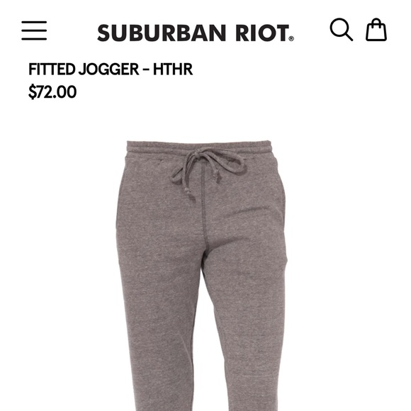 NWT Suburban Riot Fitted Jogger in Grey. Size XS. - Picture 3 of 4